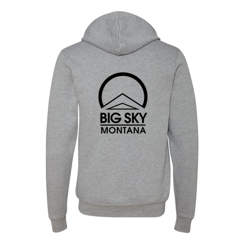 Big Sky Montana Logo 2 Black Ink -- Pullover Hooded Sweatshirt Athletic Heather