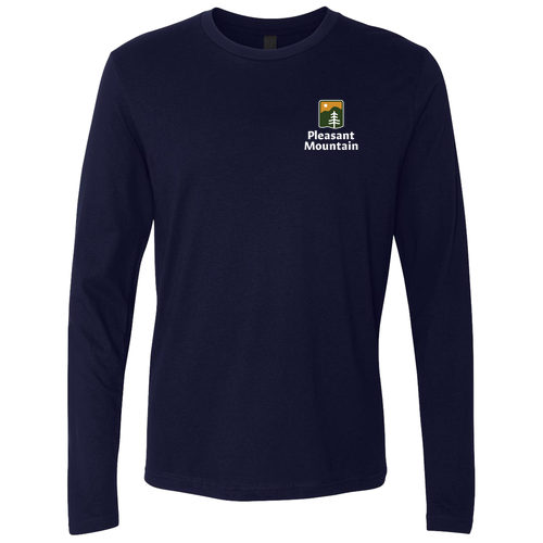Pleasant Mountain Logo 2 Full color -- Long Sleeve Midnight Navy