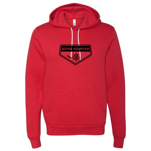 Boyne Mountain Logo 1 Black Ink -- Pullover hooded sweatshirt Red