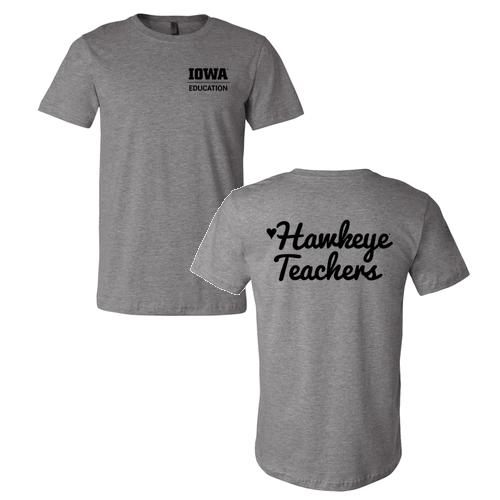 Hawkeye Teacher Bella Canvas Unisex Heather CVC T-Shirt -- Deep Heather