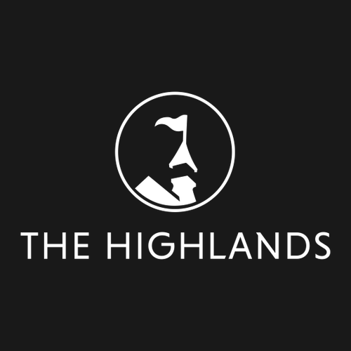 The Highlands Logo 2 White Ink -- Pullover Hooded Sweatshirt Black