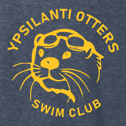 Ypsi Otters Classic Logo District Perfect Triblend Long Sleeve Tee -- Navy Frost