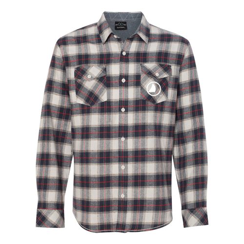 Burnside Yarn Dyed Long Sleeve Flannel Shirt -- White/ Red