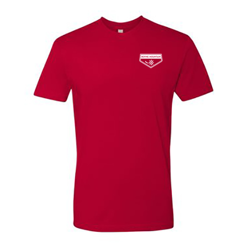 Boyne Mountain Logo 2 White Ink -- Short Sleeve Red
