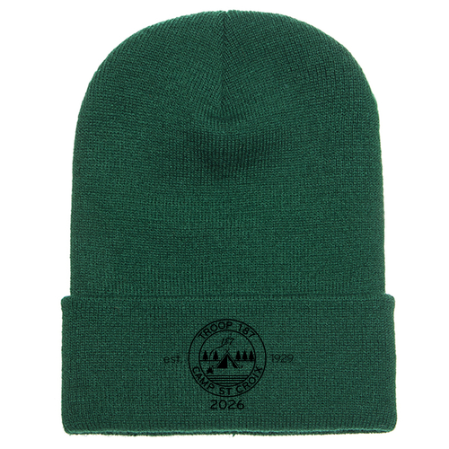 Yupoong Knit Hat with Cuff -- Spruce