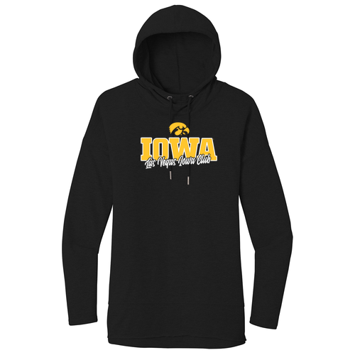 District Womens Featherweight French Terry Hoodie T- Shirt -- Black