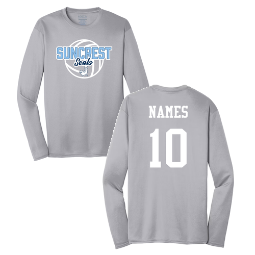 REQUIRED Warm-Up Port and Company Long Sleeve Performance Tee -- Silver