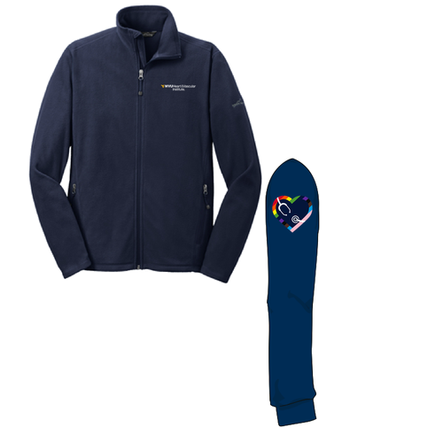 Gender Care Heart Eddie Bauer Full Zip Microfleece Jacket -- Navy