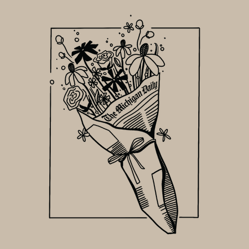 Gildan Heavy Blend Crewneck Sweatshirt -- Sand, Flowers