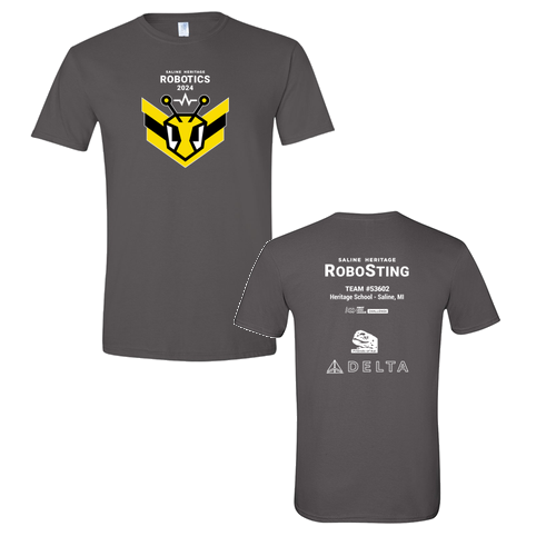 Mens/Unisex Gildan Softstyle Fitted T-Shirt -- Charcoal, RoboSting 53602