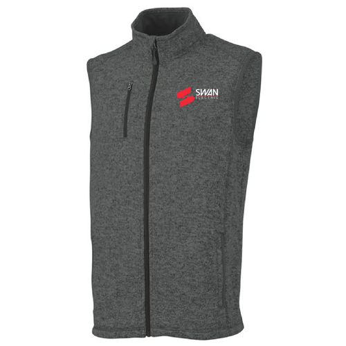 Charles River Pacific Heathered Vest -- Charcoal Heather, Swan