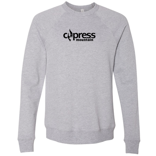 Cypress Mountain Logo 1 Black Ink -- Crewneck Sweatshirt Athletic Heather