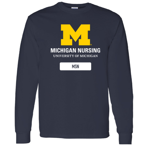 Gildan Heavy Cotton Longsleeve Basic T-Shirt -- Navy, MSN