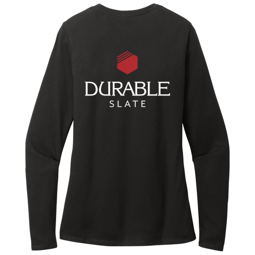 District Women's Perfect Blend CVC Long Sleeve Tee -- Black