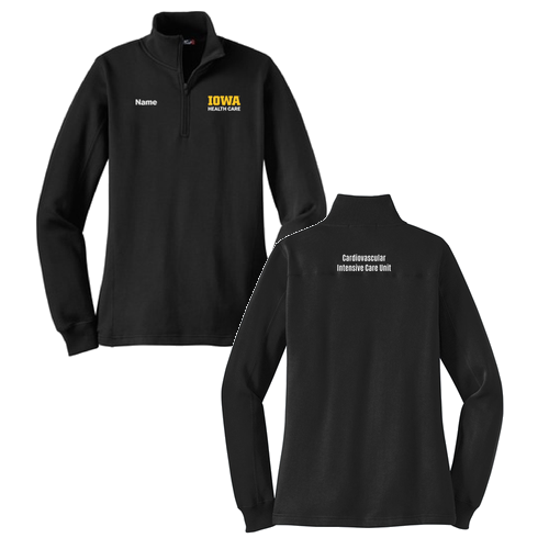 Sport Tek Ladies Quarter Zip Sweatshirt -- Black