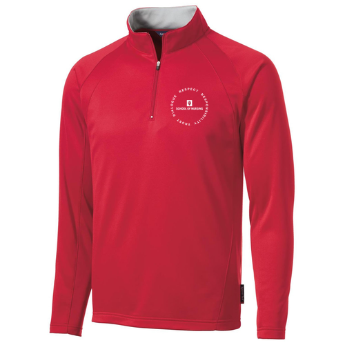 Sport Tek Sportwick Fleece Quarter Zip Pullover -- Deep Red / Silver