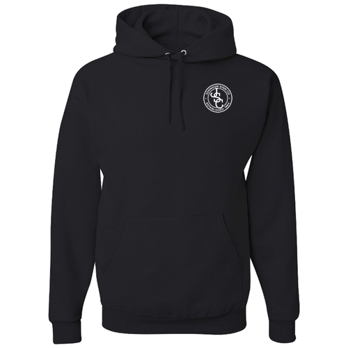 Jerzees 8 oz 50/50 Nublend Adult Hooded Sweatshirt -- Black SCREEN PRINTED