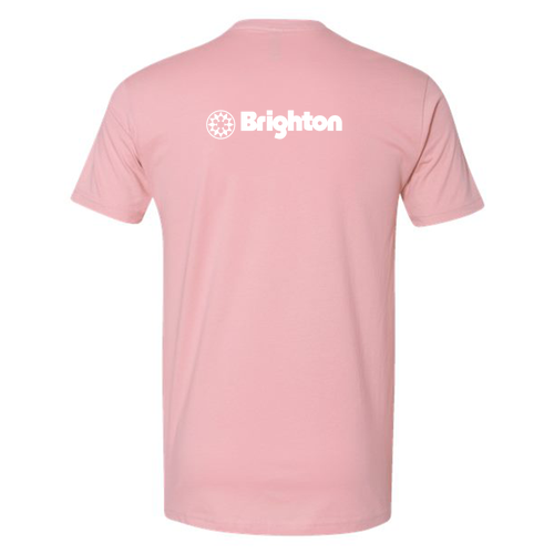 Brighton Logo 2 White Ink -- Short Sleeve Light Pink