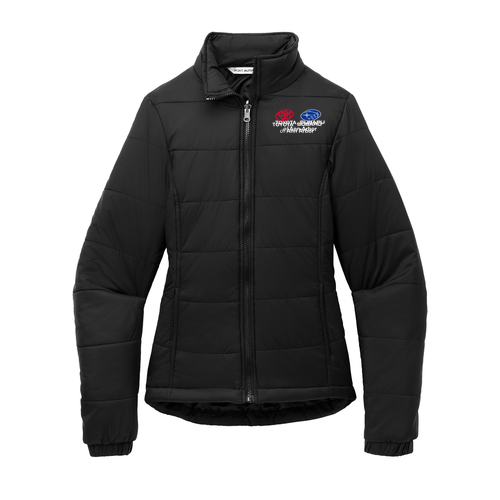 Ladies Port Authority Vortex Waterproof 3 in 1 Jacket -- Black / Black, Dual Logo