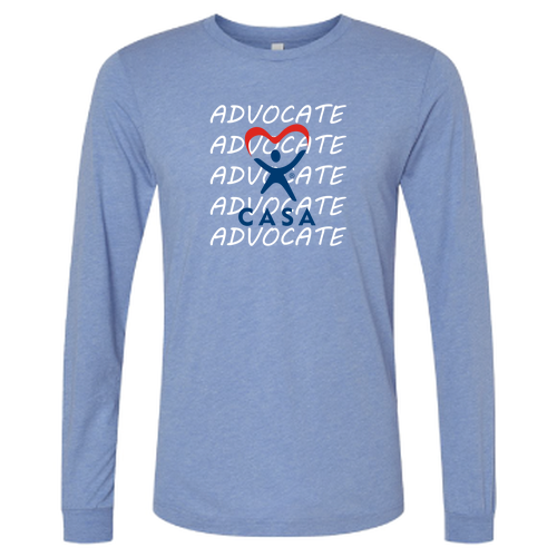 Bella+Canvas Unisex Triblend Long Sleeve Tee -- Blue Triblend