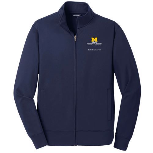 Mens/Unisex Sport Tek Sport Wick Fleece Full Zip Jacket -- Navy