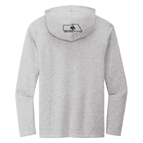 District Featherweight French Terry Hoodie T-Shirt -- Light Heather Grey