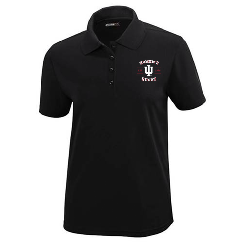IU Trident Women's Rugby- Embroidered Ladies Origin Performance Pique Polo -- Black
