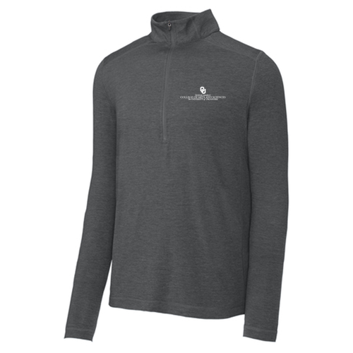 Sport-Tek Exchange 1.5 Long Sleeve 1-2-Zip T-Shirt -- Embroidered Graphite Heather