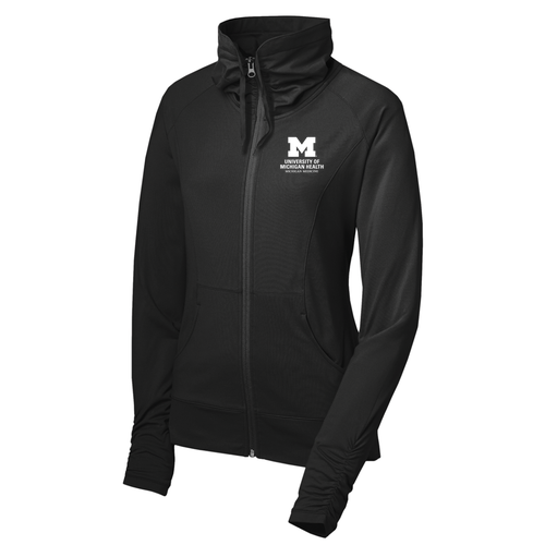 Ladies Sport Tek Sport Wick Stretch Full Zip Jacket -- Black