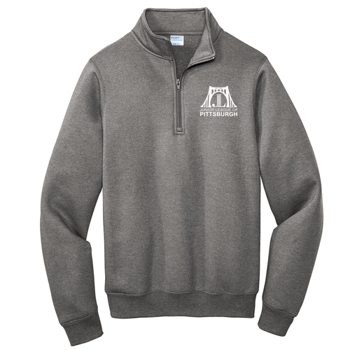 Port and Company Core Fleece Quarter-Zip Pullover Sweatshirt -- Graphite Heather