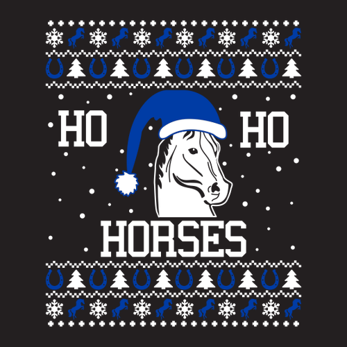 Ho Ho Horses Gildan Heavy Blend Crew Neck Sweatshirt -- Black