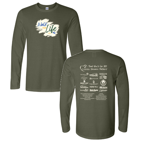 Gildan Adult Softstyle Long Sleeve T Shirt -- Military Green