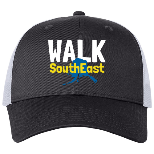Embroidered Valucap Trucker Hat -- Charcoal / White