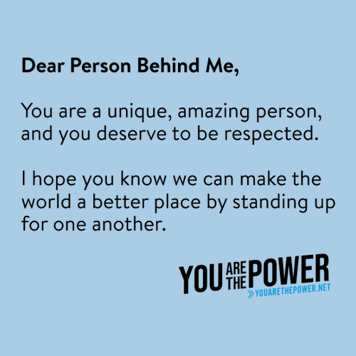 Dear Person Behind Me Short Sleeve Tee -- Light Blue