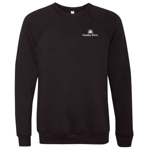 Sunday River Logo 2 White Ink -- Crewneck Sweatshirt Black