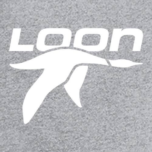 Loon Logo 2 White Ink -- Short Sleeve Heather Grey