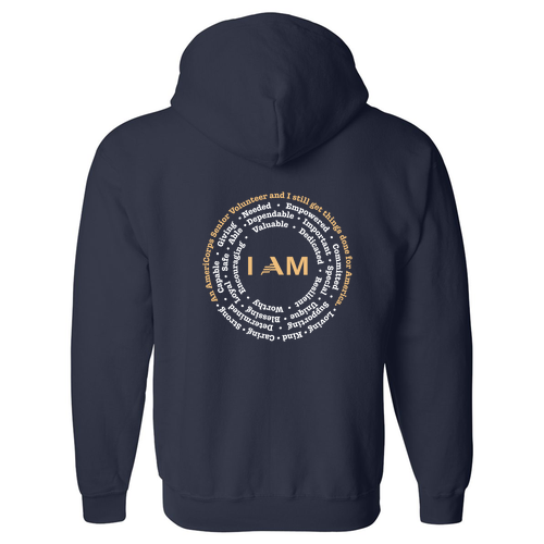 I am Full Zip Hooded Sweatshirt -- Navy
