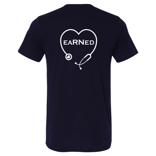 "Earned" Bella Canvas Triblend Short Sleeve T-Shirt -- Navy Solid Triblend