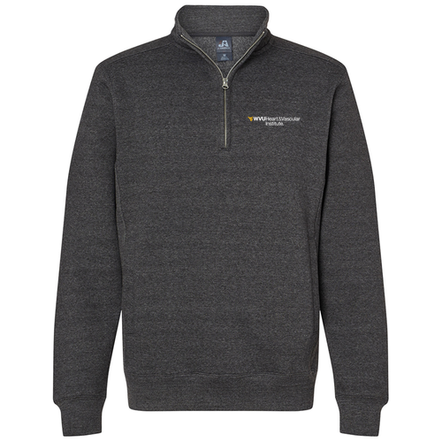 J.America Heavyweight Fleece Quarter-Zip Sweatshirt -- Charcoal Heather
