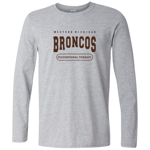 WMU Broncos Occupational Therapy Gildan Softstyle Longsleeve T Shirt -- Sport Grey