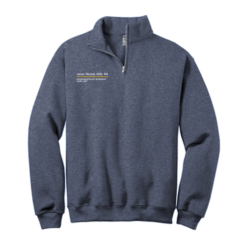 Jerzees 1/4 Zip Cadet Sweatshirt -- Vintage Heather Navy