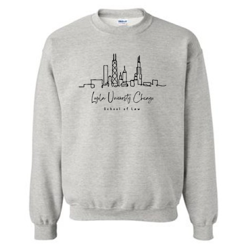 Chicago Skyline Crewneck Sweatshirt -- Ash