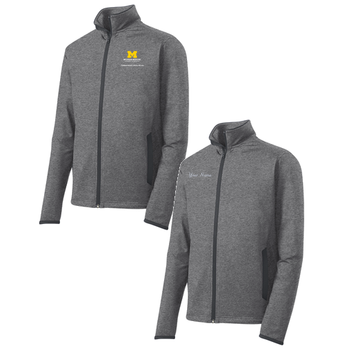 Mens/Unisex Sport-Tek Sport Wick Stretch Contrast Full Zip Jacket -- Charcoal Grey Heather / Charcoal Grey