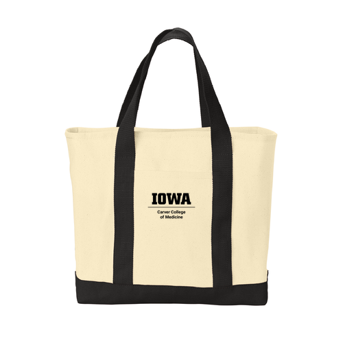 Port Authority Ideal Twill Two-Tone Shopping Tote -- Natural / Black