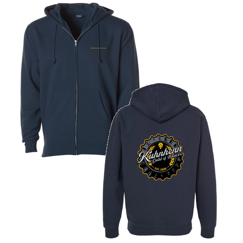 Independent Trading Co. Mens Heavyweight Zip Hood -- Navy