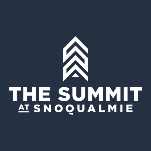 The Summit at Snoqualmie Logo 1 White Ink -- Pullover Hooded Sweatshirt Navy