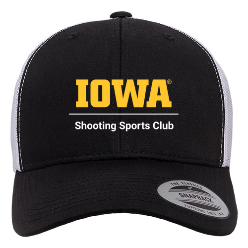 Embroidered Yupoong Retro Trucker -- Black/ White