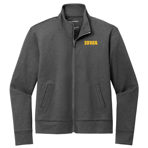 Embroidered Port Authority Women's C-FREE Double Knit Full-Zip -- Grey Steel Heather