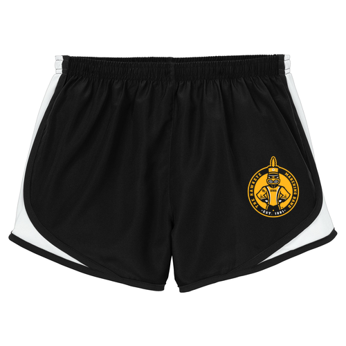 Sport-Tek Ladies Cadence Short -- Black / White / Black