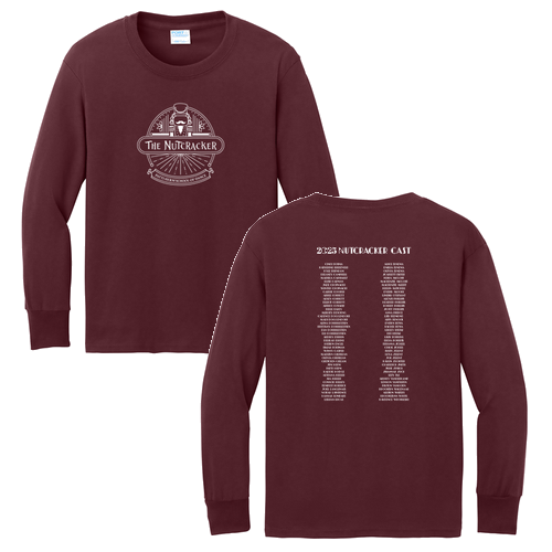 Port and Company Youth Long Sleeve 100% Cotton T-Shirt -- Athletic Maroon